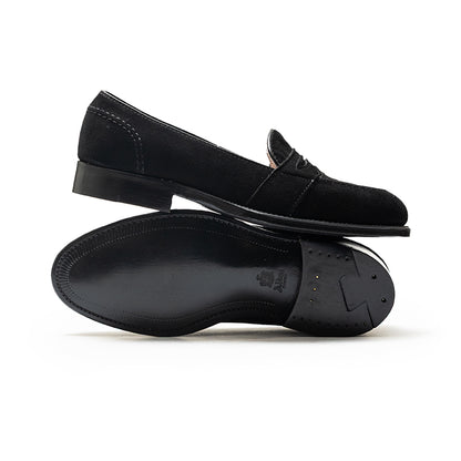 Alden | 6839 Full Strap Penny Loafer Black Suede