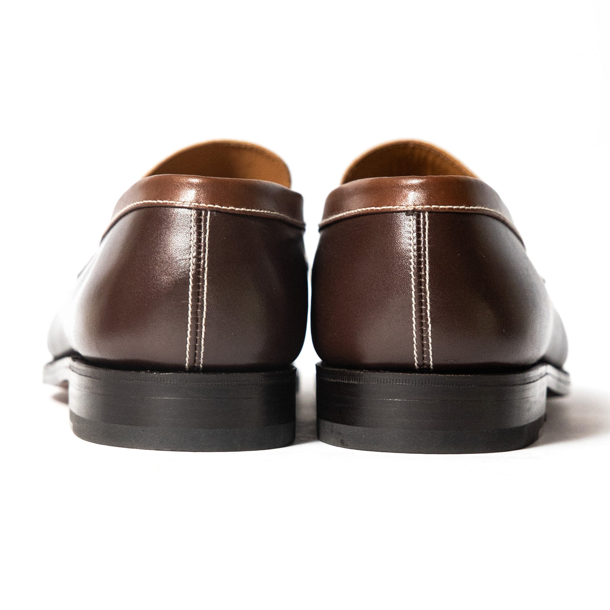 J.M.Weston | 180 Loafer Dark Brown/Tan/Porcelain Box Calf