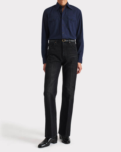 Husbands Paris | Thin Belt in Italian Nappa Calfskin Black