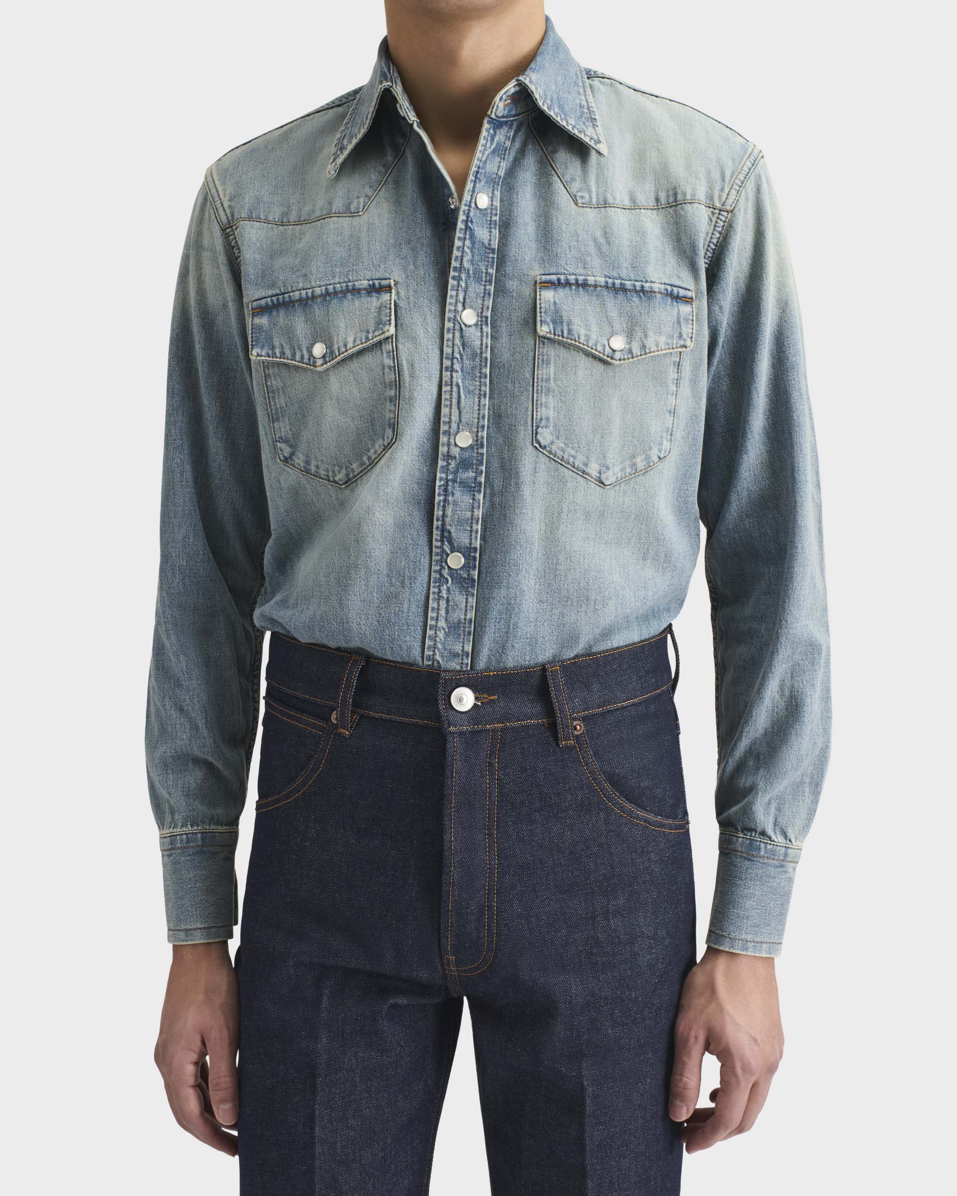 Husbands Paris | Selvedge Denim Stone Washed Western Shirt – OAKROOM