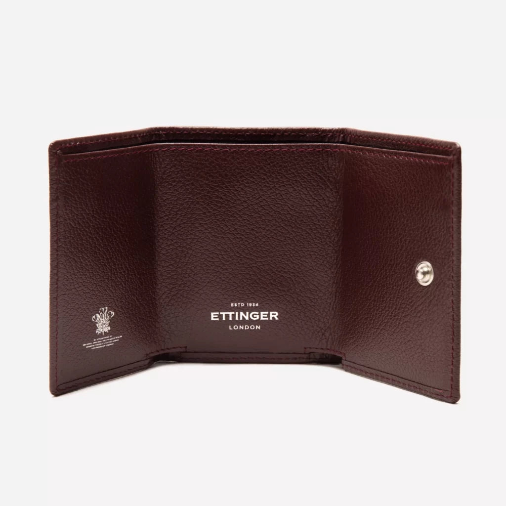 Ettinger | Capra Three Fold Mini Wallet W/Zip Burgundy