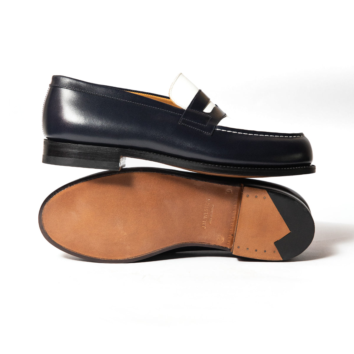 J.M.Weston | 180 Loafer Navy/White Boxcalf