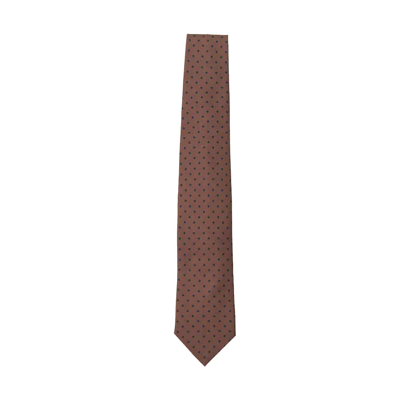 Holliday & Brown | Navy Dots Tie Brown 41149 4