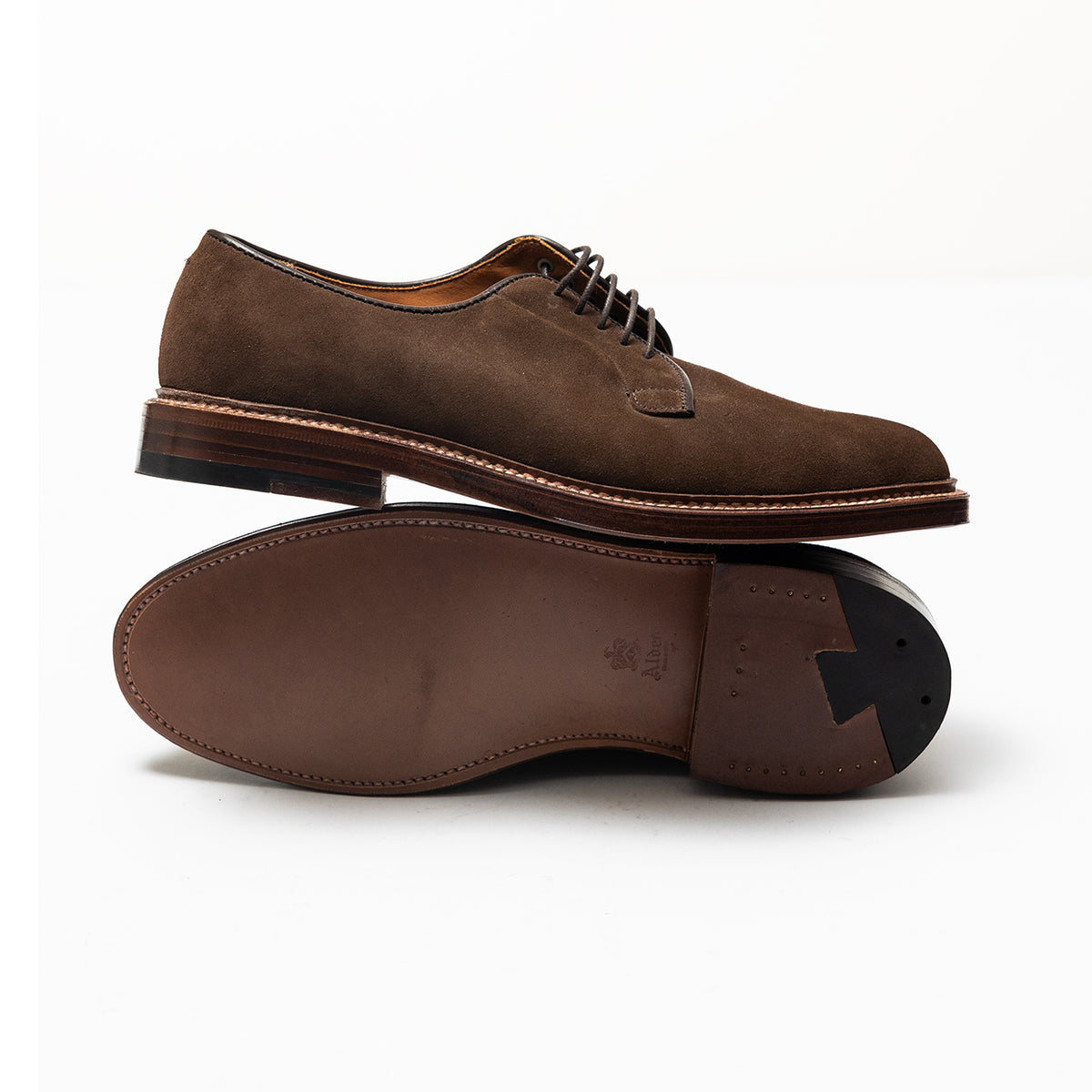 Alden | 9503 Plain Toe Blucher Dark Brown Suede