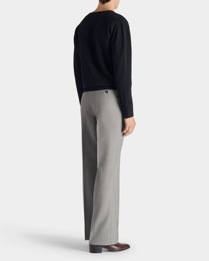 Husbands Paris | V-Neck Sweater In Superfine Lambswool Black