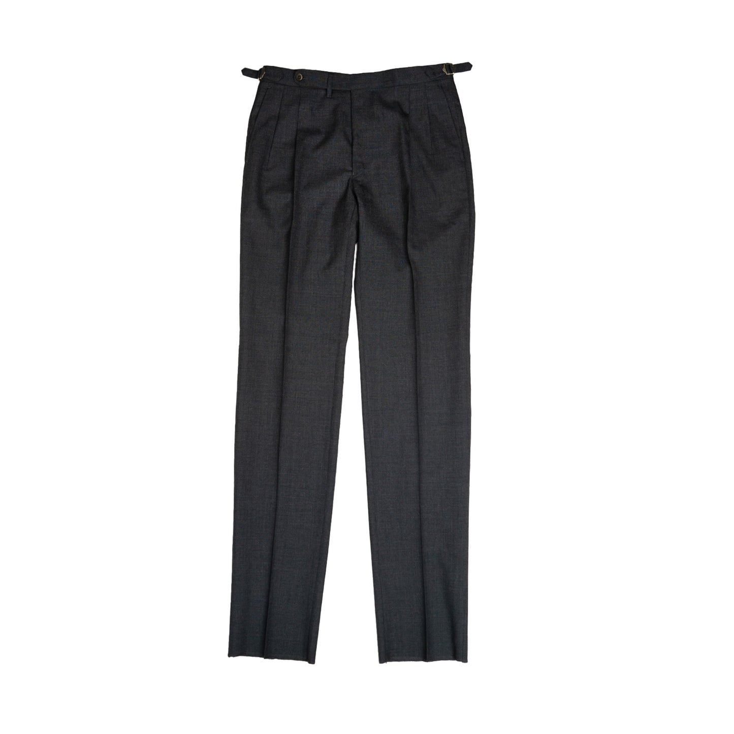 Echizenya | Charcoal Pleated Tropical Wool Trousers