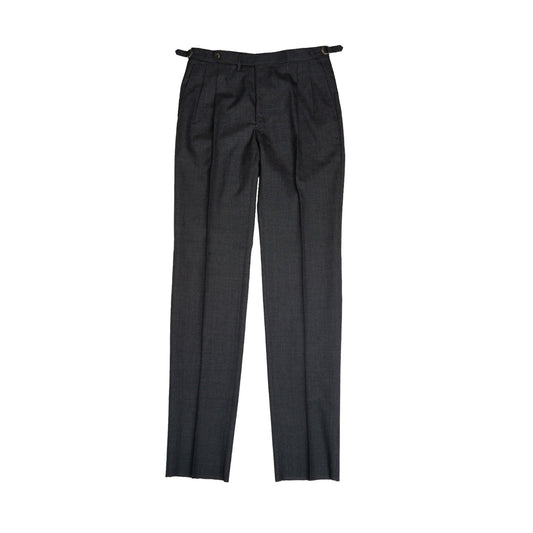 Echizenya | Charcoal Pleated Tropical Wool Trousers