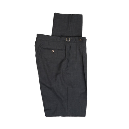Echizenya | Charcoal Pleated Tropical Wool Trousers
