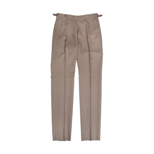 Echizenya | Oatmeal Pleated Tropical Wool Trousers