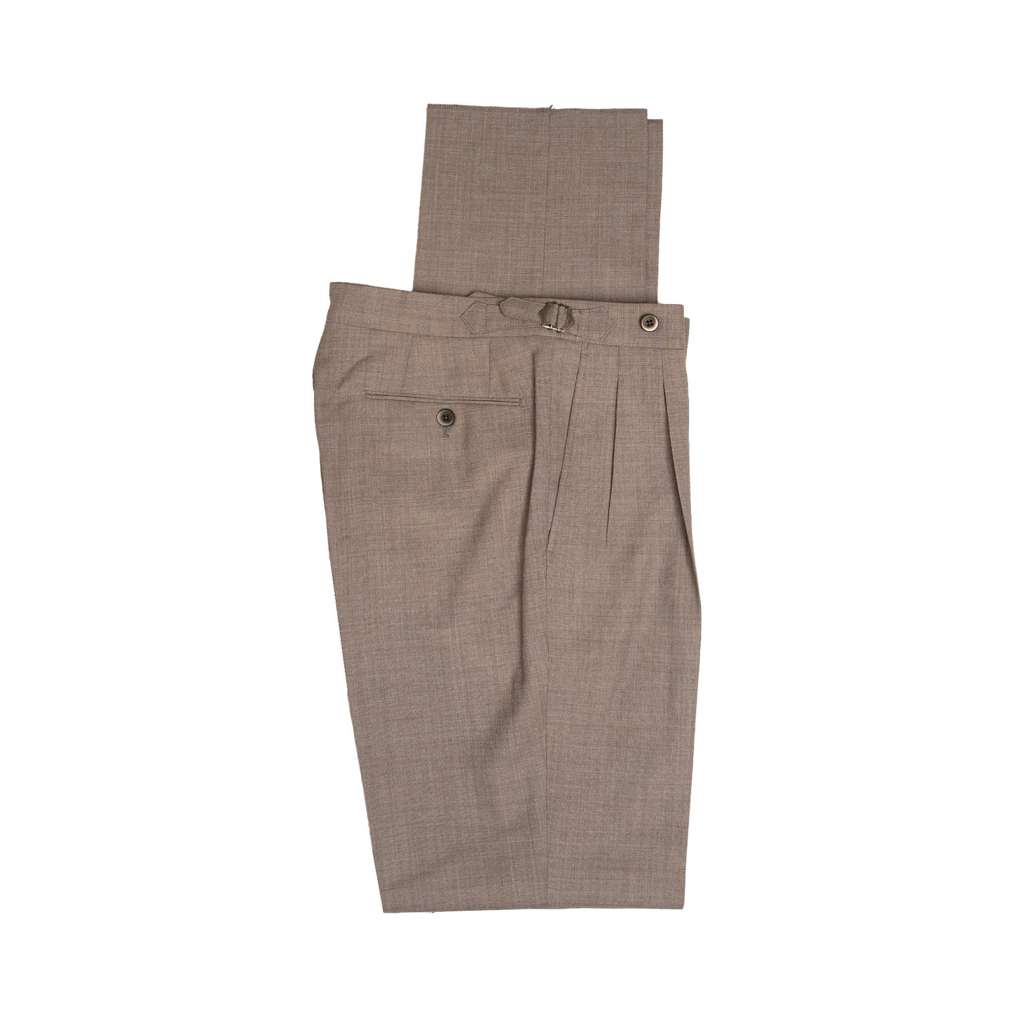 Echizenya | Oatmeal Pleated Tropical Wool Trousers