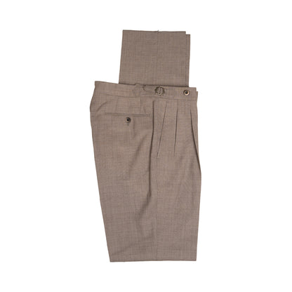 Echizenya | Oatmeal Pleated Tropical Wool Trousers