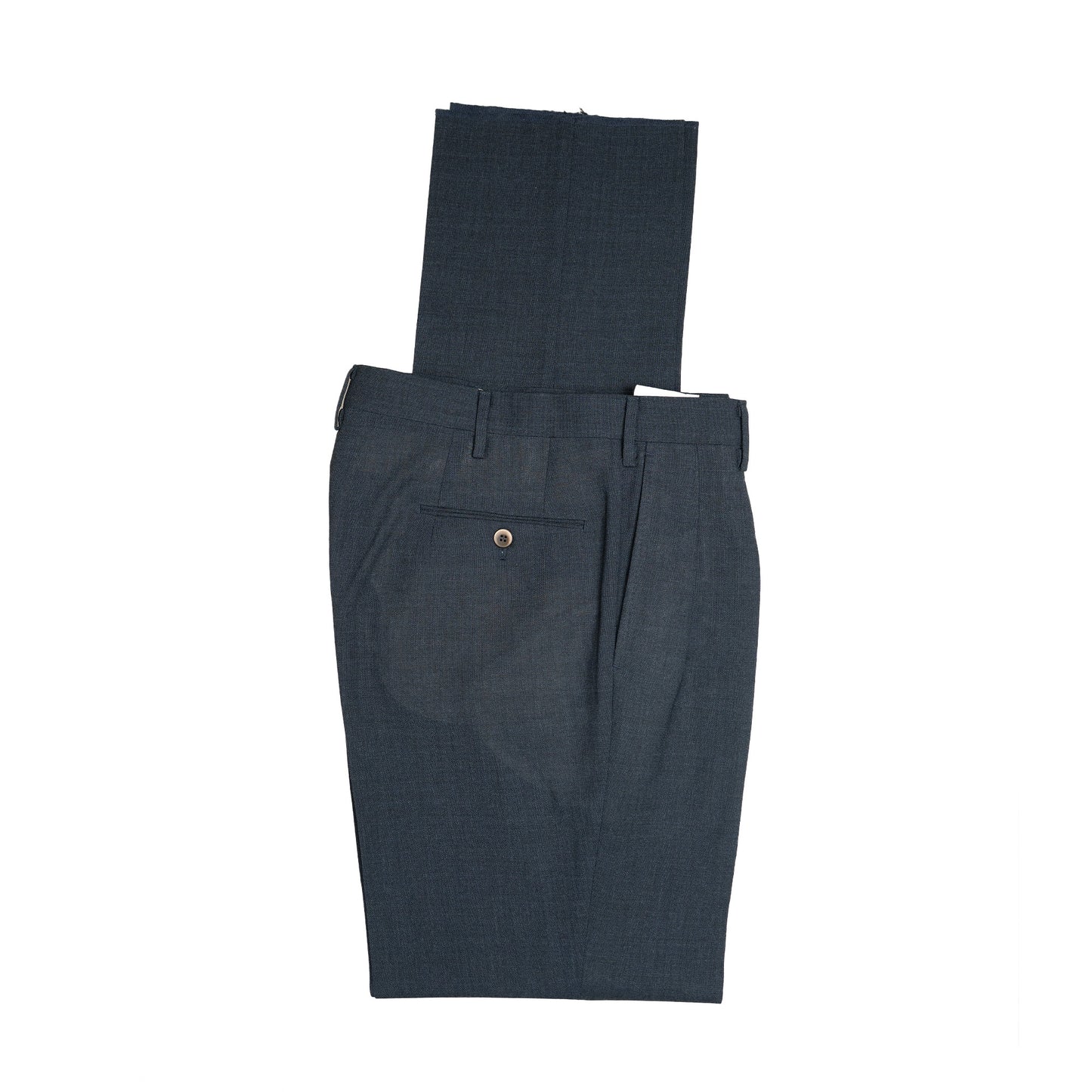 Echizenya | Bluish Grey Pleated 3-Ply Fresco Trousers