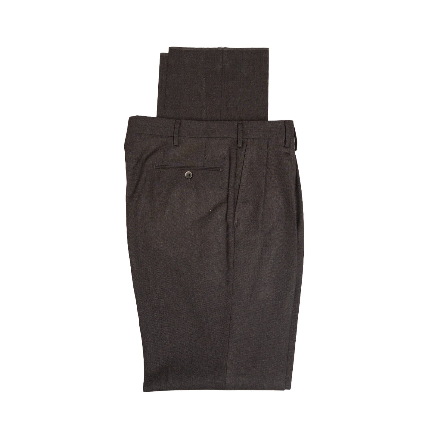 Echizenya | Dark Brown Pleated 3-Ply Fresco Trousers