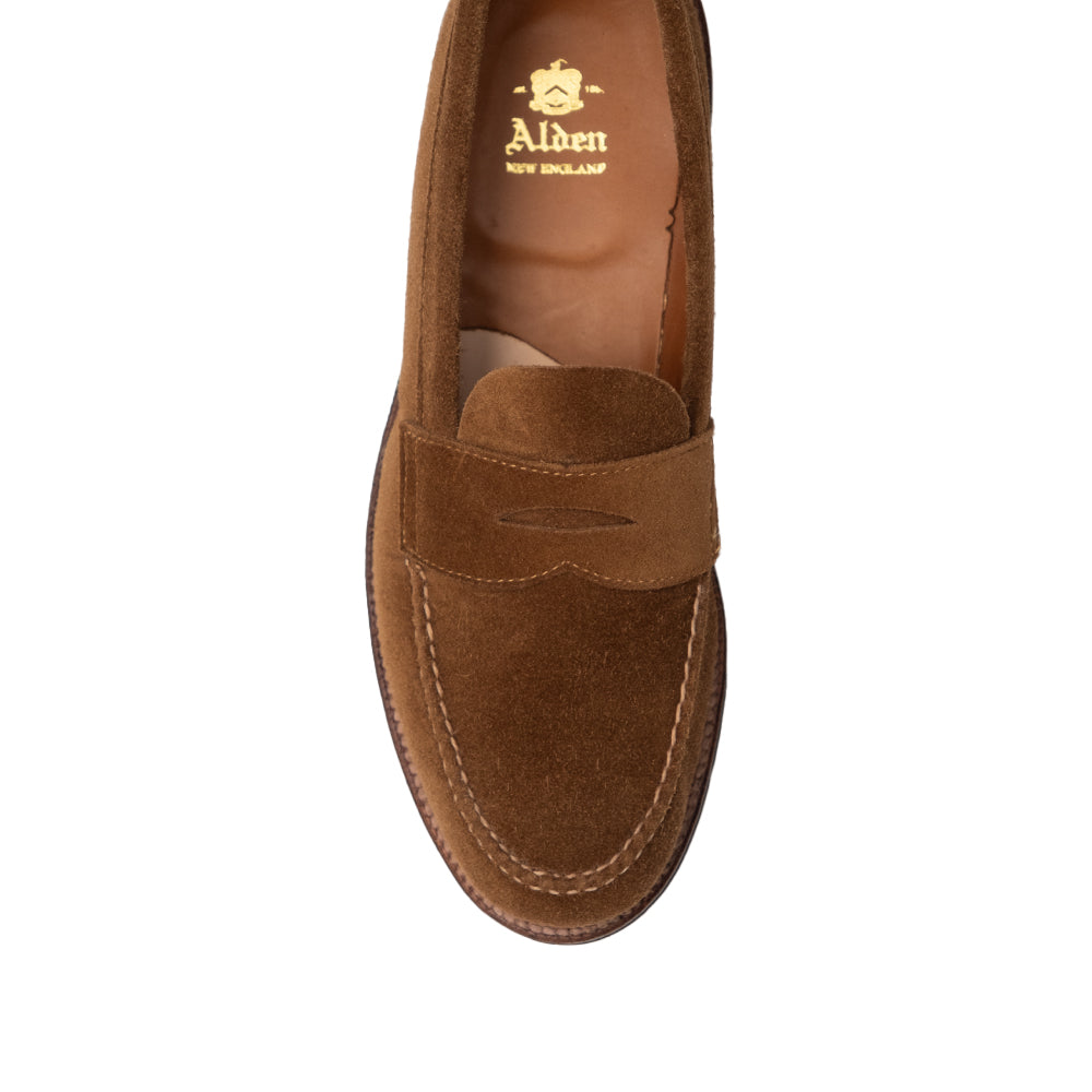 Alden Shoes Alden Penny Loafer Suede Alden 6243F Unlined LHS Penny