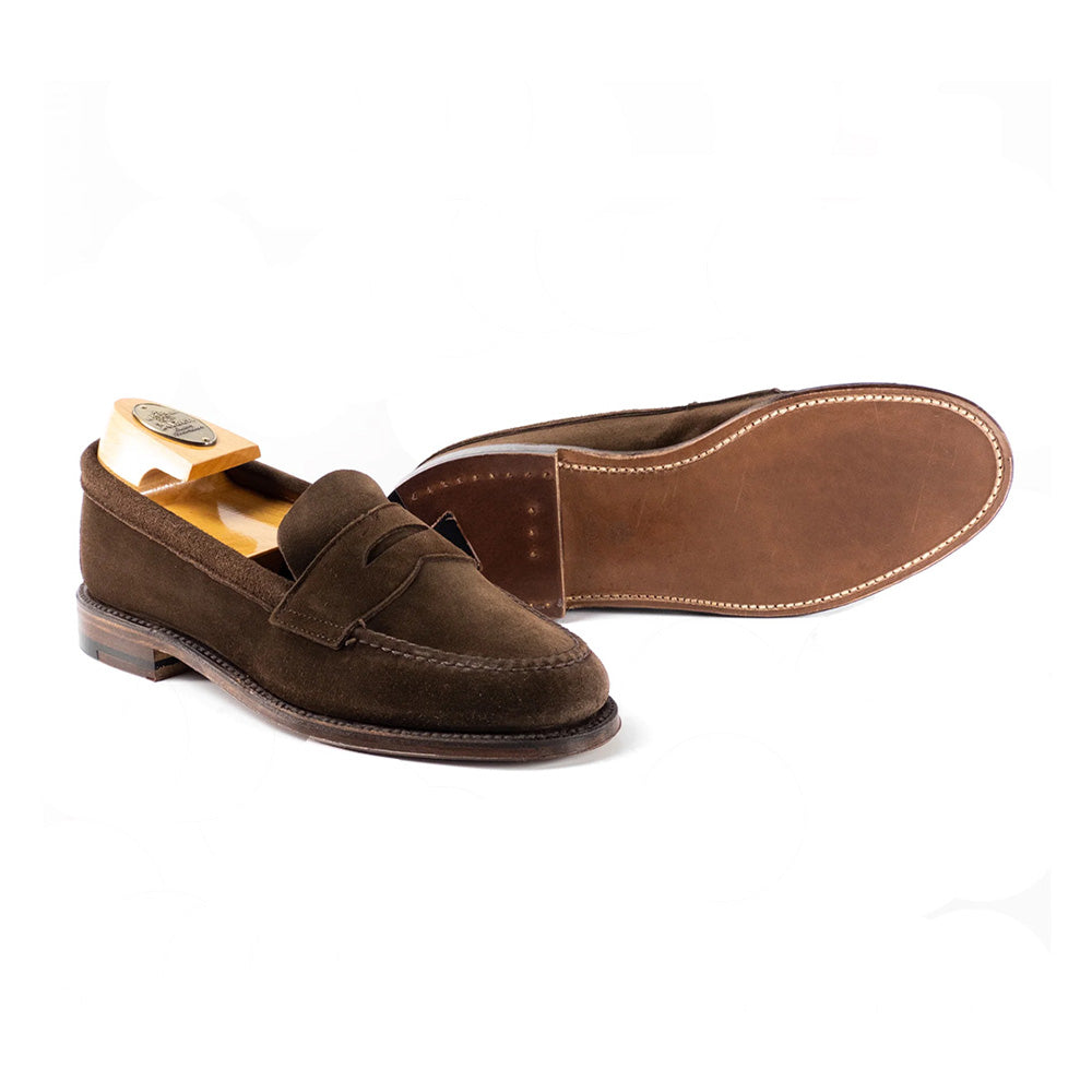 Alden | 6245F Unlined LHS Penny Loafer Dark Brown Suede