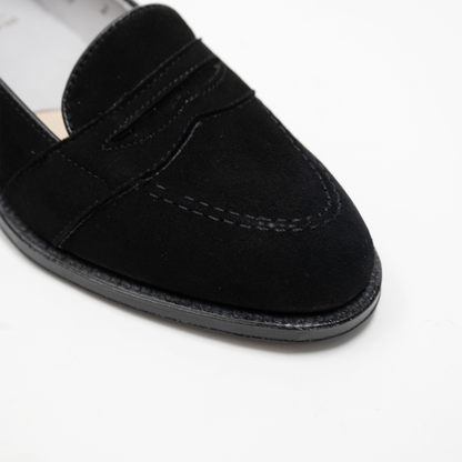 Alden | 6839 Full Strap Penny Loafer Black Suede