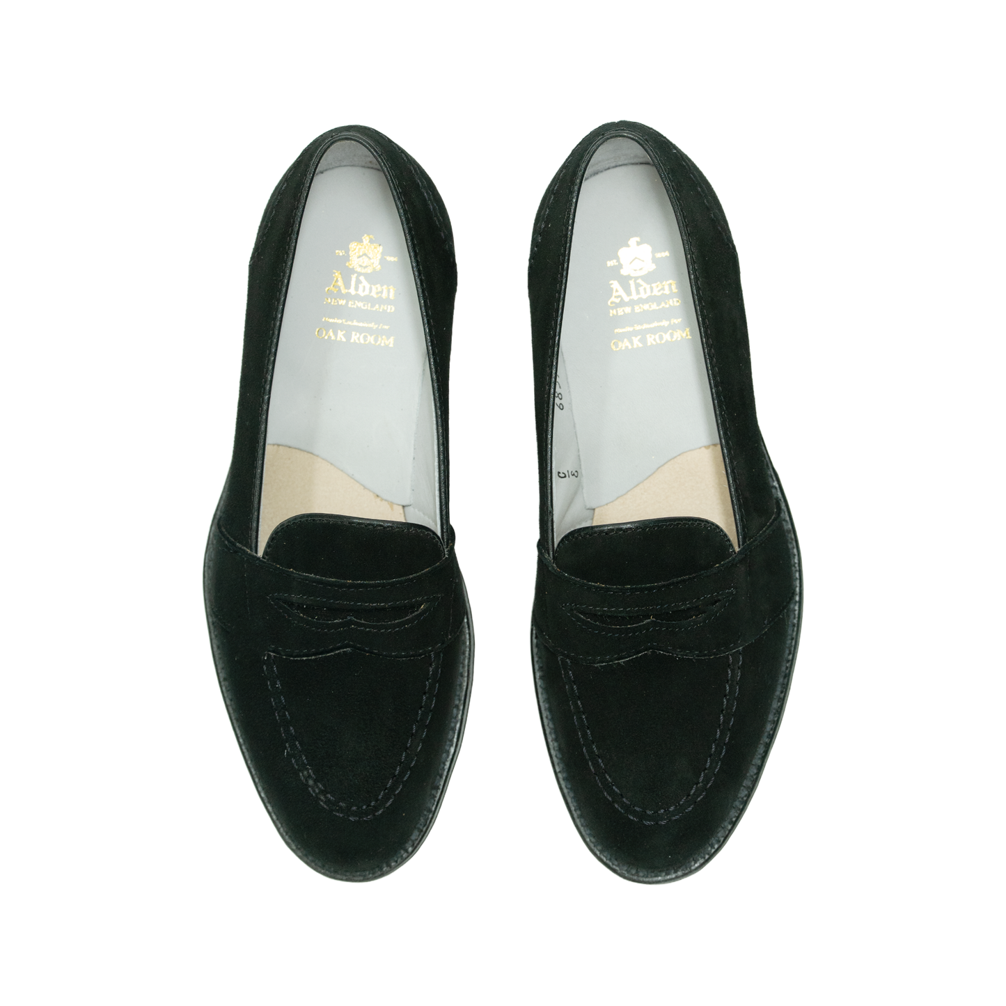 Alden | 6839 Full Strap Penny Loafer Black Suede
