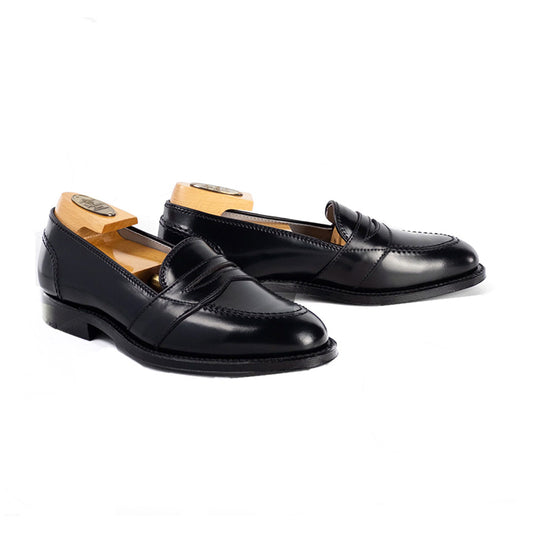 Alden | 6845 Full Strap Penny Loafer Black Shell Cordovan