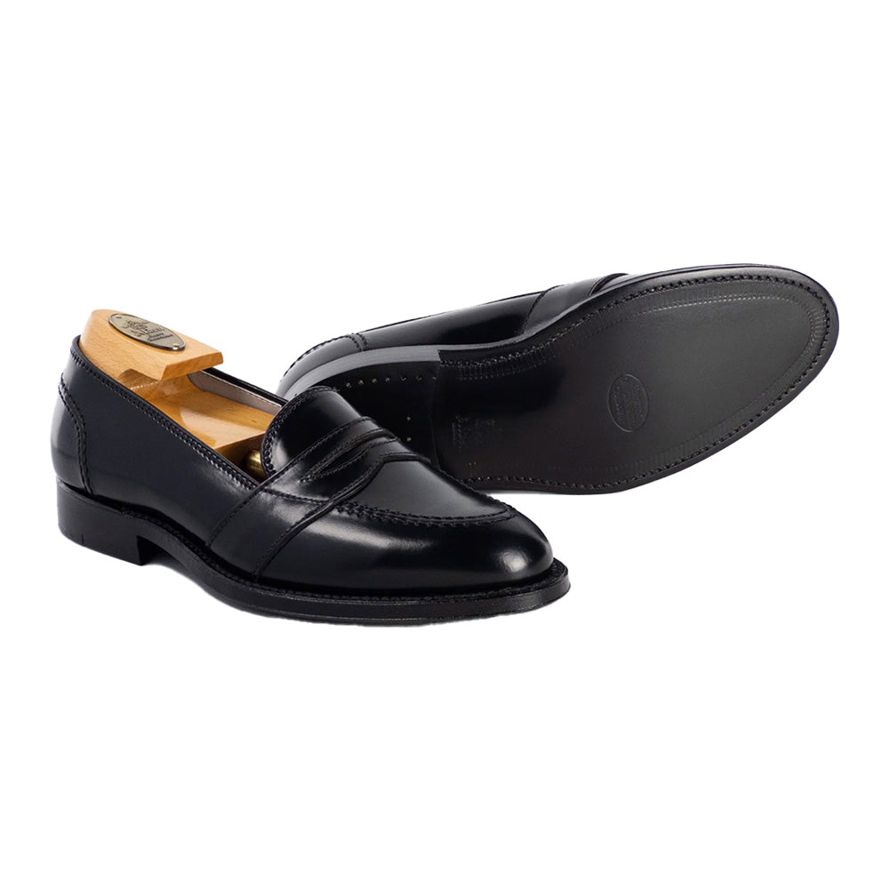 Alden | 6845 Full Strap Penny Loafer Black Shell Cordovan