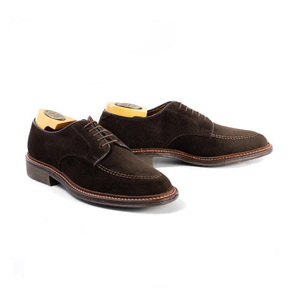 Alden | 704L Mocc Toe Blucher Dark Brown Suede