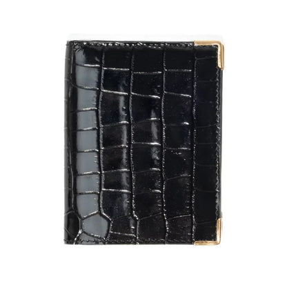 Husbands Paris | Black Wallet Embossed Calfskin