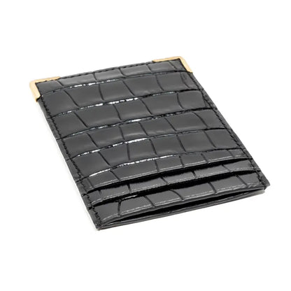 Husbands Paris | Black Card Holder Embossed Calfskin