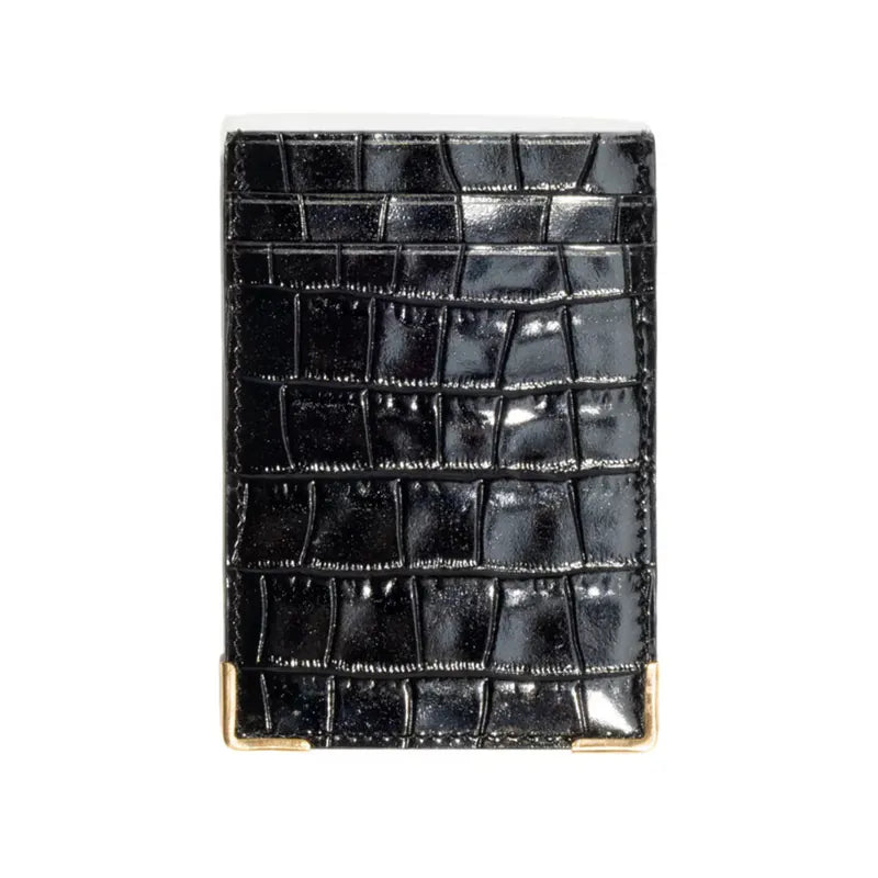 Husbands Paris | Black Card Holder Embossed Calfskin