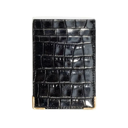 Husbands Paris | Black Card Holder Embossed Calfskin