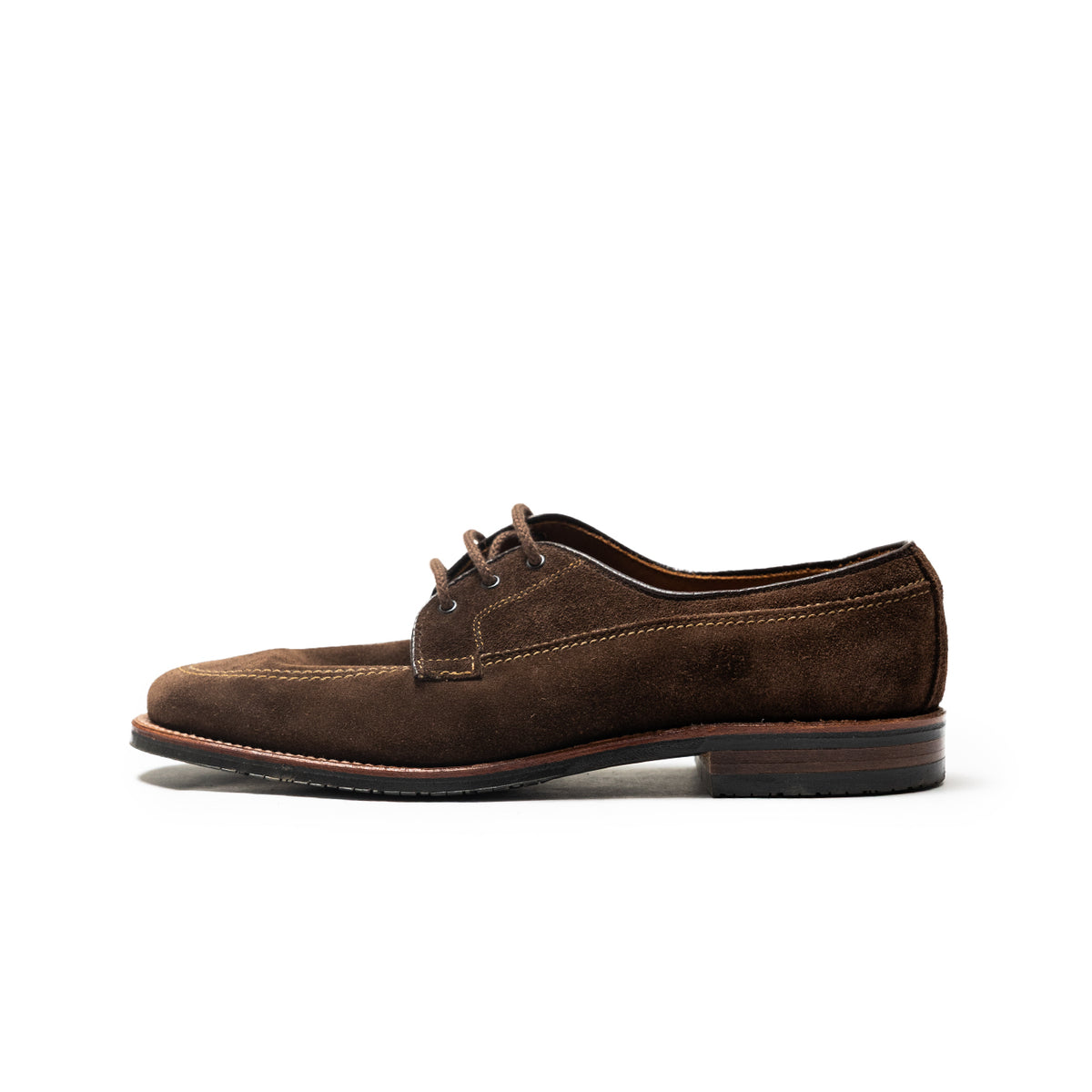 Alden | 731L Unlined Mocc Toe Blucher Dark Brown Suede