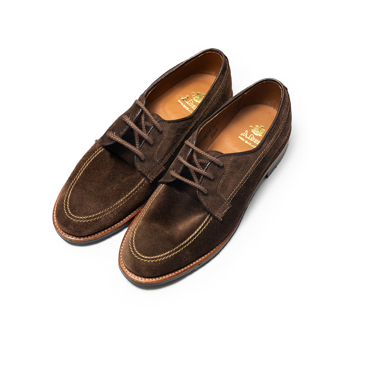 Alden | 731L Unlined Mocc Toe Blucher Dark Brown Suede