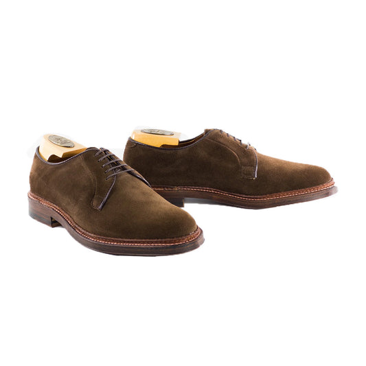 Alden | 9503 Plain Toe Blucher Dark Brown Suede