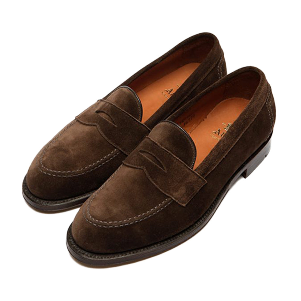 Alden | 9697F Flex Penny Loafer in Brown Suede