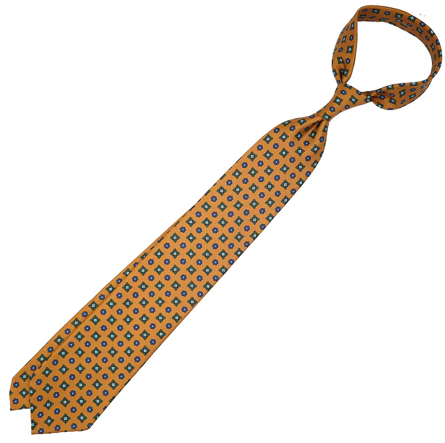 Shibumi Firenze | Anniversary Collection Floral Printed Silk Tie Honey