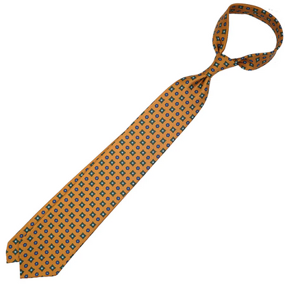 Shibumi Firenze | Anniversary Collection Floral Printed Silk Tie Honey