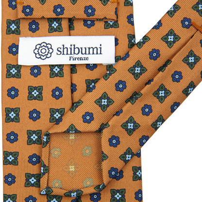 Shibumi Firenze | Anniversary Collection Floral Printed Silk Tie Honey