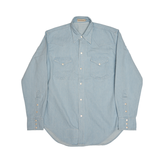 Coherence |  Abiquiu Western Shirt Logger Selvedge Denim Aqua Denim