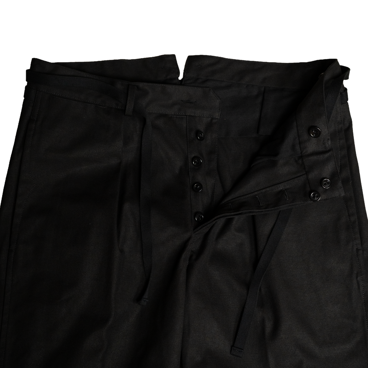 Coherence | Alain Selvedge Yacht Canvas Trousers Black