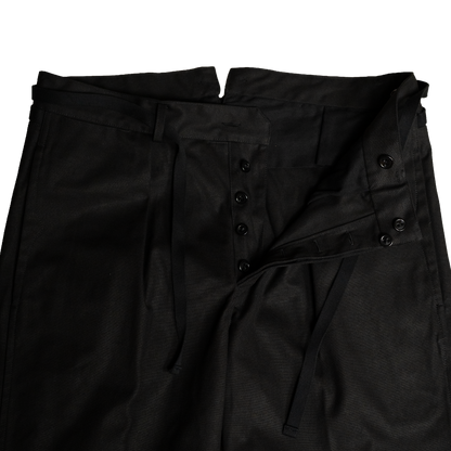Coherence | Alain Selvedge Yacht Canvas Trousers Black