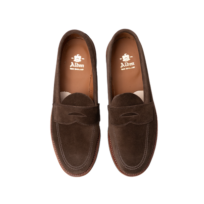Alden | 6224L Unlined Penny Loafer Dark Brown Suede