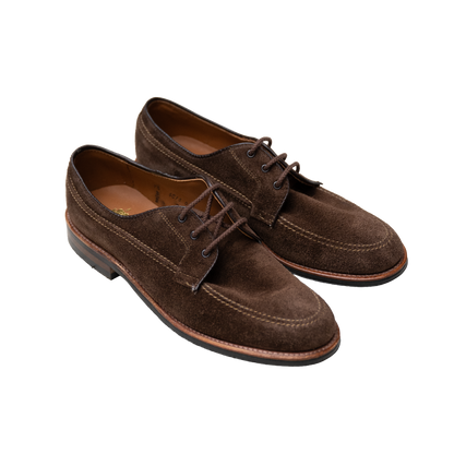 Alden | 731L Unlined Mocc Toe Blucher Dark Brown Suede