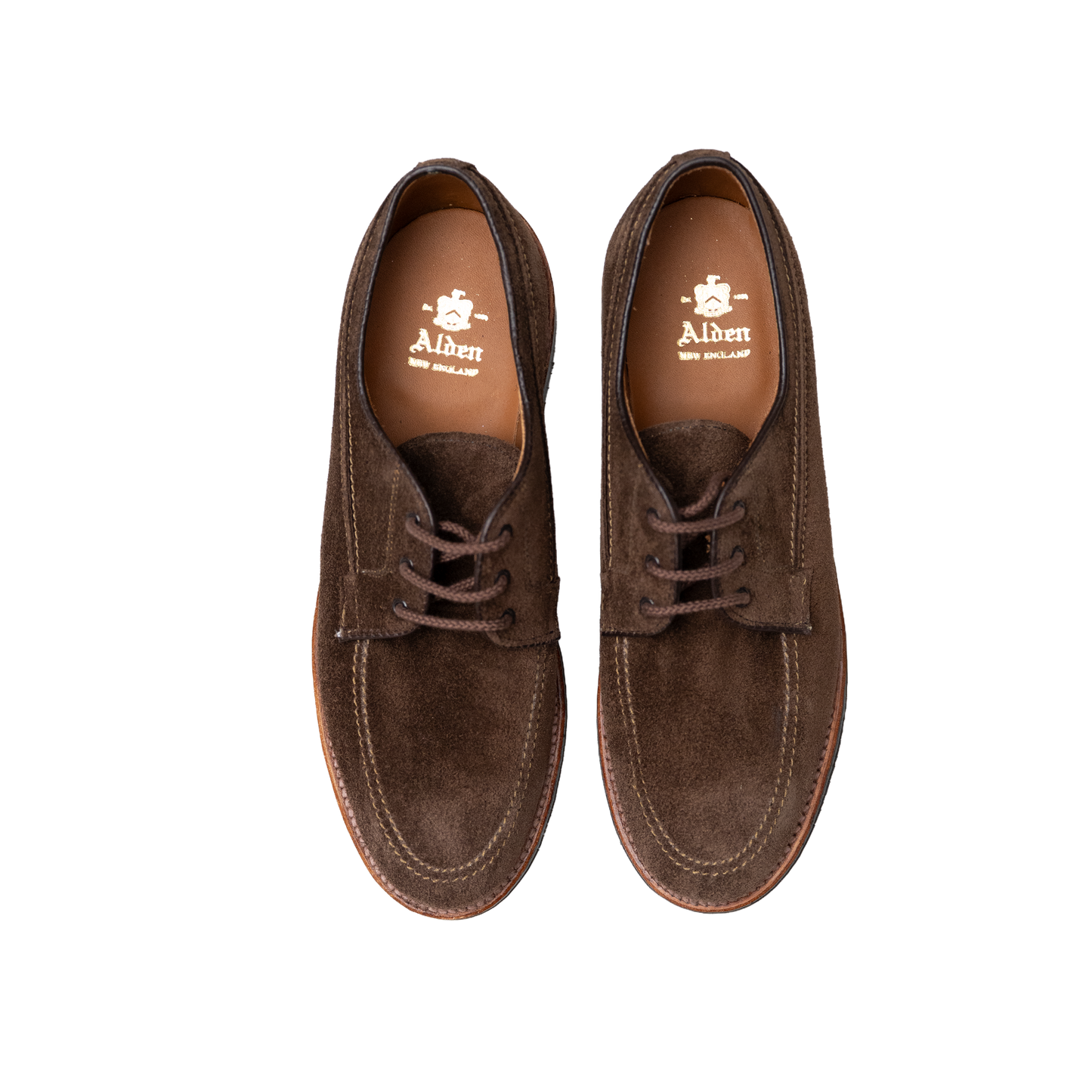 Alden | 731L Unlined Mocc Toe Blucher Dark Brown Suede