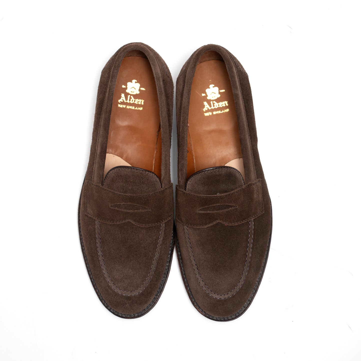 Alden | 9697F Flex Penny Loafer in Brown Suede