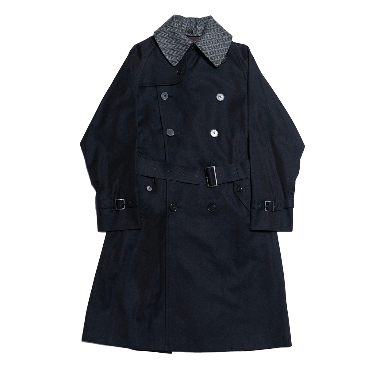 Coherence | AL II Gabardine Trench Coat Dark Blue