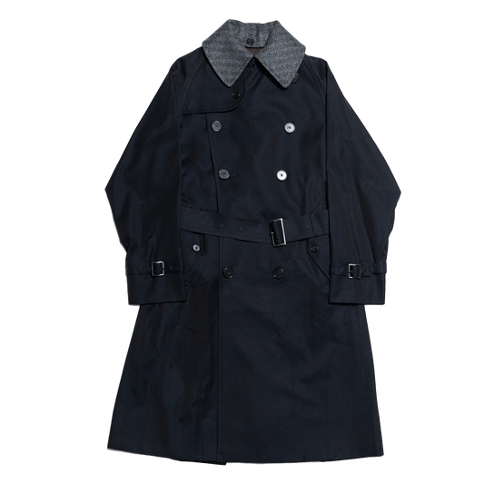 Coherence | AL II Gabardine Trench Coat Dark Blue