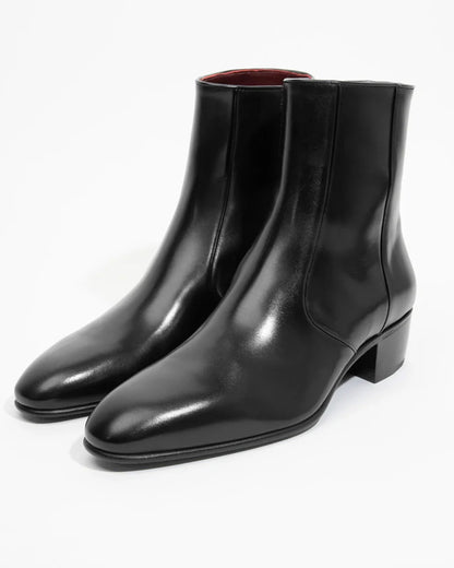 Husbands Paris | Zip Boots In Black Box Calf
