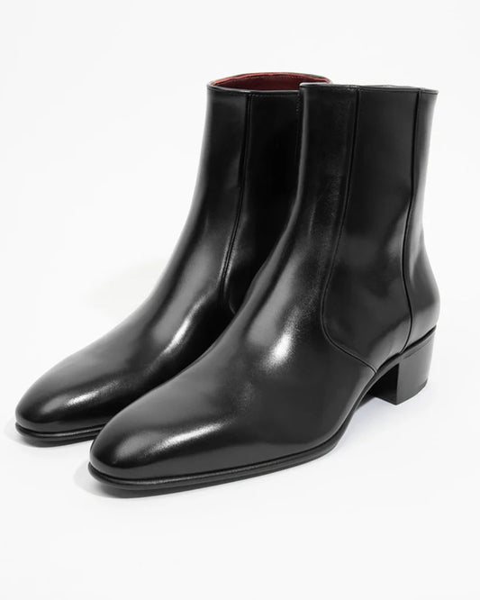 Husbands Paris | Zip Boots In Black Box Calf
