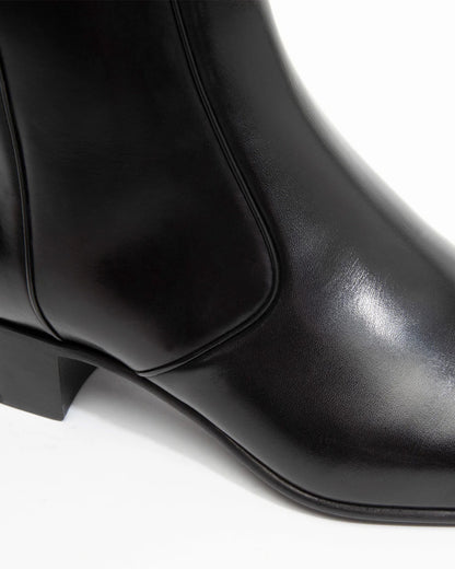 Husbands Paris | Zip Boots In Black Box Calf