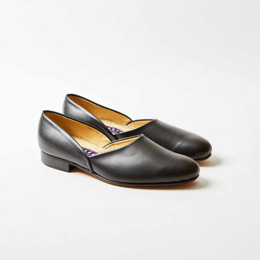 Bowhill & Elliott | Black Leather Grecian Slippers