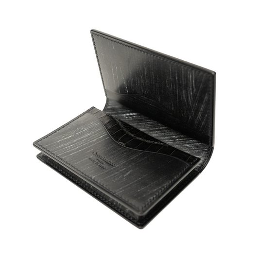 Crevaleathco | Black Bridle Leather Card Case