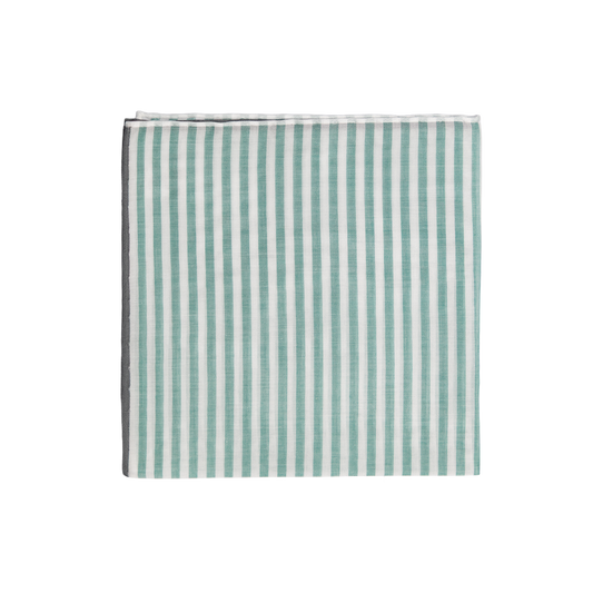 Simonnot Godard | Buren Green Stripe Pocket Square